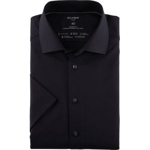 OLYMP Luxor 24/7 modern fit overhemd, korte mouw, Dynamic Flex, zwart 37