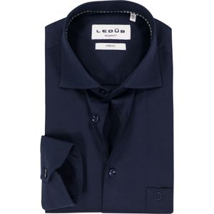 Ledub - Modern Fit - Overhemd - Donkerblauw - Strijkvriendelijk