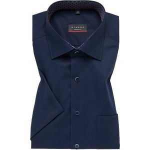 ETERNA modern fit overhemd korte mouw, Oxford, donkerblauw (contrast) 48