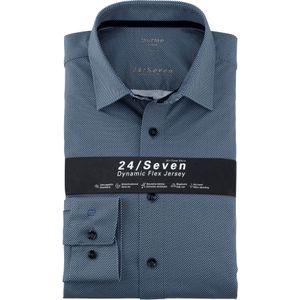 OLYMP - Luxor 24/7 - Overhemd - Marineblauw - Modern Fit