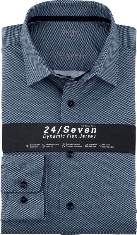 OLYMP - Luxor 24/7 - Overhemd - Marineblauw - Modern Fit
