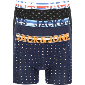 Jack & Jones heren boxers Jachenrik trunks (3-pack), blauw uni en dessin -  Maat: M