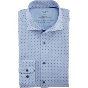 OLYMP 24/7 No. 6 Six super slim fit overhemd, tricot, bleu dessin 40