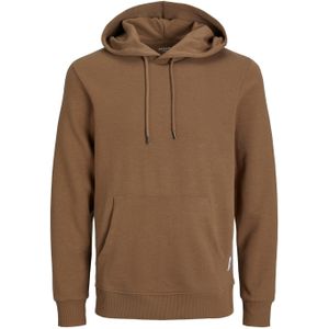 JACK & JONES Basic sweat hood regular fit, heren hoodie katoenmengsel met capuchon, camel bruin