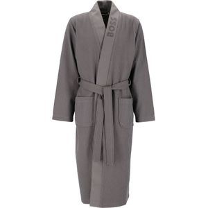 BOSS Waffle Kimono, heren ochtendjas (middeldik), middengrijs -  Maat: M