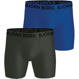 Bjorn Borg Sports Microfiber boxers, microfiber heren boxers lange pijpen (2-pack), blauw, grijs