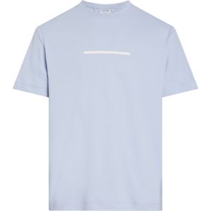 Calvin Klein Color Embossed Logo T-shirt, heren T-shirt korte mouw O-hals, blauw -  Maat: XL