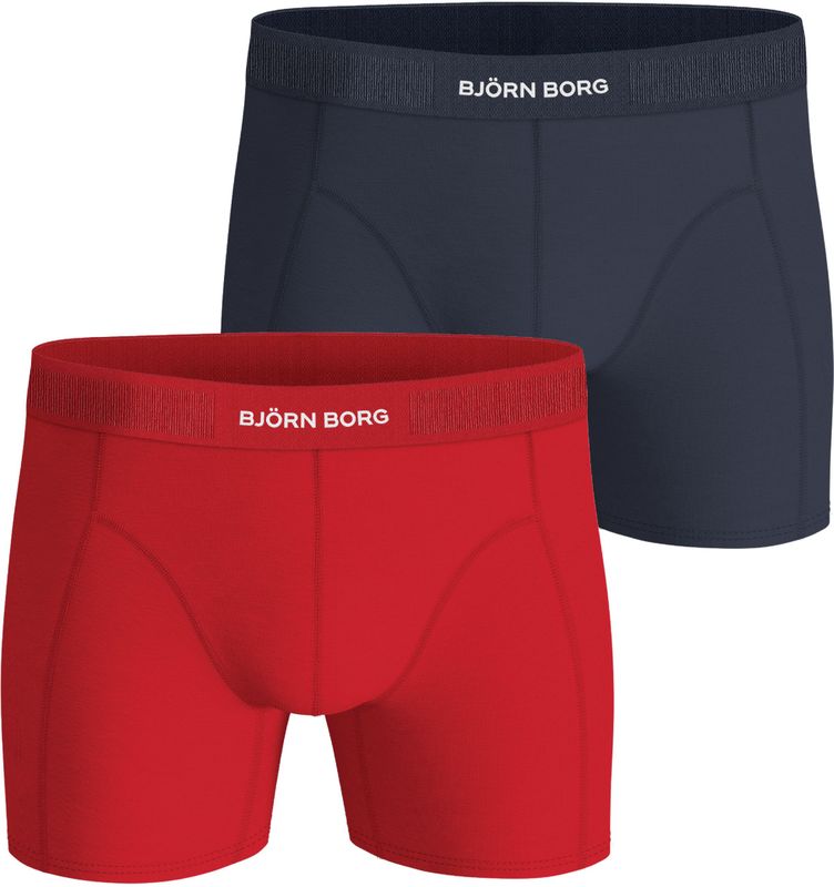 Bjorn Borg - Lyocell Boxershorts - Navy Blauw en Rood - 2-pack