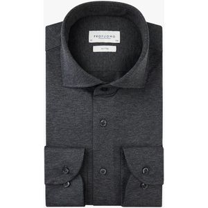 Profuomo slim fit heren overhemd, jersey, antraciet grijs