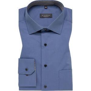 ETERNA comfort fit overhemd, Oxford, middenblauw (contrast) 48