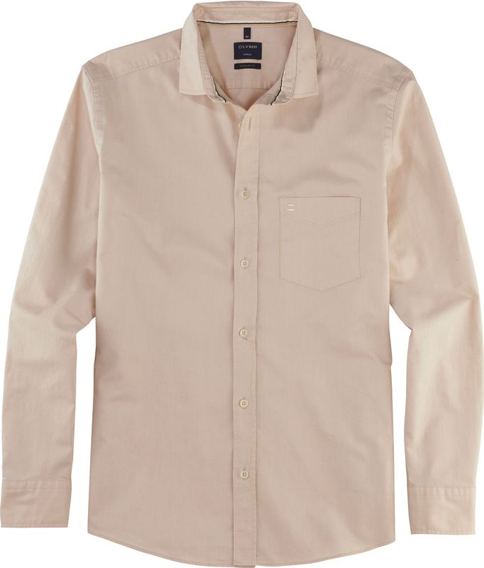 OLYMP - Casual - Overhemd - Beige - Regular Fit