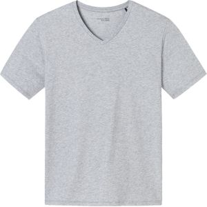 SCHIESSER Mix+Relax T-shirt, korte mouw V-hals, lichtgrijs melange -  Maat: XXL
