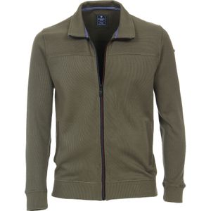 Redmond heren sweatvest katoen, opstaande kraag, groen (middeldik) -  Maat: XL