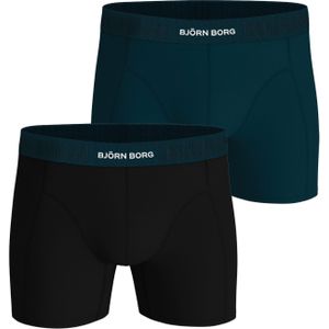 Bjorn Borg Cotton Stretch boxers, heren boxers normale lengte (2-pack), blauw, zwart