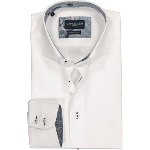 Cavallaro Napoli Barnardo slim fit overhemd, twill, wit