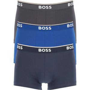 HUGO BOSS Power trunks (3-pack), heren boxers kort, navy, blauw, grijs -  Maat: L
