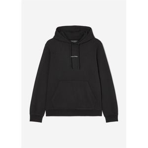 Marc O'Polo regular fit hoodie, heren trui katoen met O-hals, zwart (middeldik)