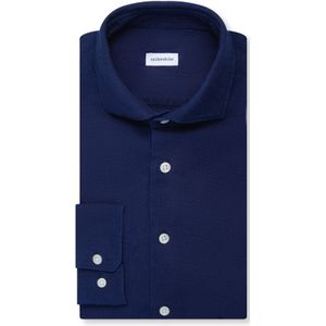 Seidensticker slim fit overhemd, structuur, blauw