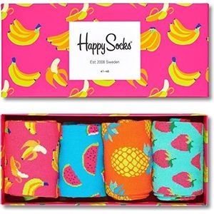 Happy Socks - 4-Pack Amazon Banana Box - Sokken - Groen-Blauw-Oranje-Geel-Roze