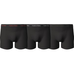 Calvin Klein heren boxers normale lengte (3-pack), zwart met logo tailleband -  Maat: S