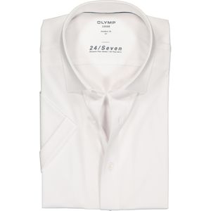 OLYMP Luxor 24/Seven modern fit overhemd, korte mouw, wit tricot 43