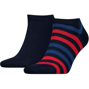 Tommy Hilfiger Duo Stripe Sneaker (2-pack), heren enkelsokken, Tommy original gestreept