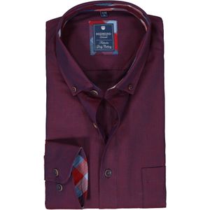 3 voor 99 | Redmond regular fit overhemd, herringbone, bordeauxrood