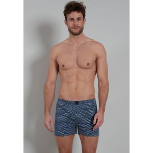 Gotzburg heren boxershorts wijd model met gulp (1-pack), middenblauw mini dessin