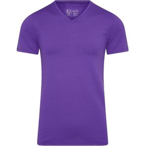 RJ Bodywear Pure Color T-shirt (1-pack), heren T-shirt met V-hals, paars -  Maat: M