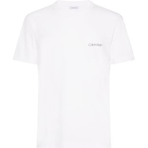 Calvin Klein Cotton Chest Logo T-shirt, heren T-shirt korte mouw O-hals, wit -  Maat: XXL