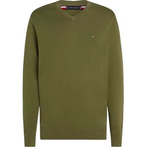 Tommy Hilfiger heren pullover Katoenen, olijfgroen -  Maat: S