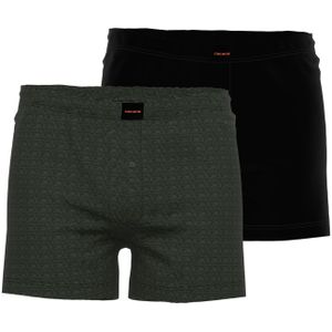 Ceceba heren boxershorts wijd model met gulp (2-pack), donkergrijs gestreept