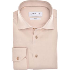 Ledub modern fit overhemd, mouwlengte 72 cm, popeline, lichtbruin
