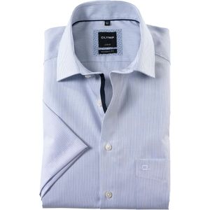 OLYMP Luxor modern fit overhemd, korte mouw, popeline, marineblauw gestreept