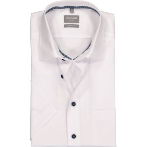 OLYMP comfort fit overhemd, korte mouw, structuur, wit (contrast) 47
