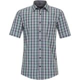 CASA MODA Sport comfort fit overhemd, korte mouw, seersucker, groen geruit
