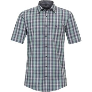 CASA MODA Sport comfort fit overhemd, korte mouw, seersucker, groen geruit