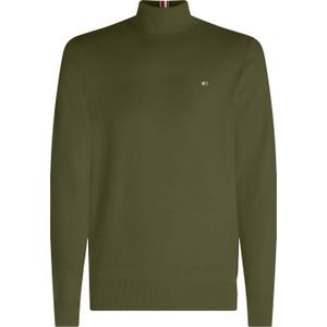 Tommy Hilfiger heren coltrui katoen, Pima Org Ctn Cashmere Roll Neck, olijfgroen