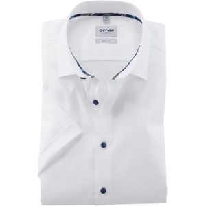 OLYMP Level 5 body fit overhemd, korte mouw, structuur, wit