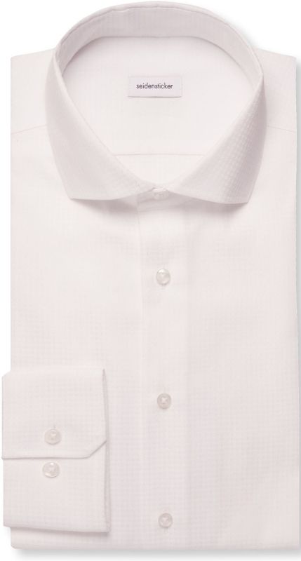Seidensticker slim fit overhemd, popeline, wit geruit