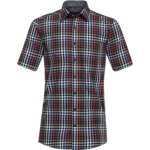 CASA MODA - Sport Comfort Fit Overhemd - Groen Geruit - Korte Mouw - Strijkvriendelijk