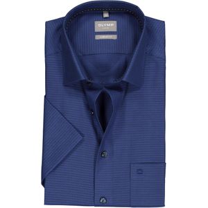 OLYMP comfort fit overhemd, korte mouw, structuur, marine blauw (contrast) 47
