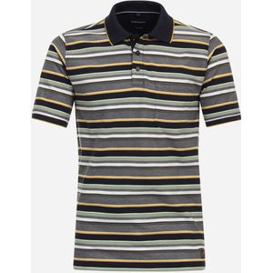CASA MODA comfort fit heren polo, geel gestreept