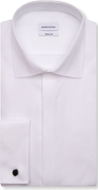 Seidensticker - Gala Uni - Smokingoverhemd - Wit - Lange Mouwen - Kentkraag