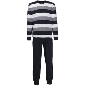Gotzburg heren pyjama O-hals, middenblauw gestreept