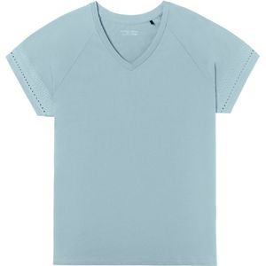 SCHIESSER Mix+Relax T-shirt, dames shirt korte mouw gaatjesborduursel bluebird