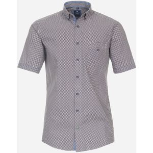 3 voor 99 | Redmond comfort fit overhemd, korte mouw, popeline, rood dessin