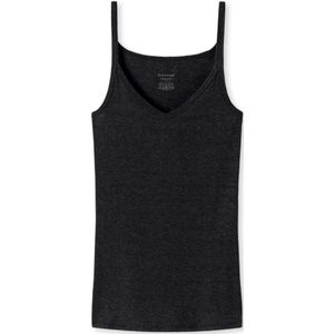 SCHIESSER Personal Fit Geribd singlet (1-pack), dames topje met spaghettibandjes dubbele rib antraciet