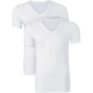 TEN CATE Basics men T-shirts (2-pack), heren T-shirts met V-hals, wit -  Maat: L