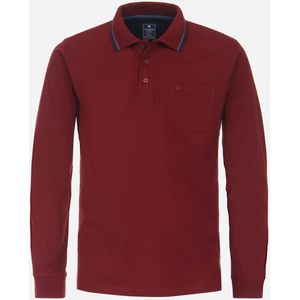 Redmond heren sweatshirt sweatstof, polo kraag, rood dessin (middeldik) -  Maat: XXL
